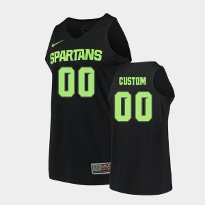 Men's Michigan State Spartans NCAA #00 Custom Black Authentic Nike Stitched College Basketball Jersey EC32V06OT